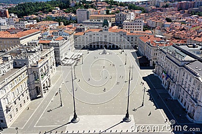 Trieste - view on Piazza UnitÃ  d Italia from above Stock Photo